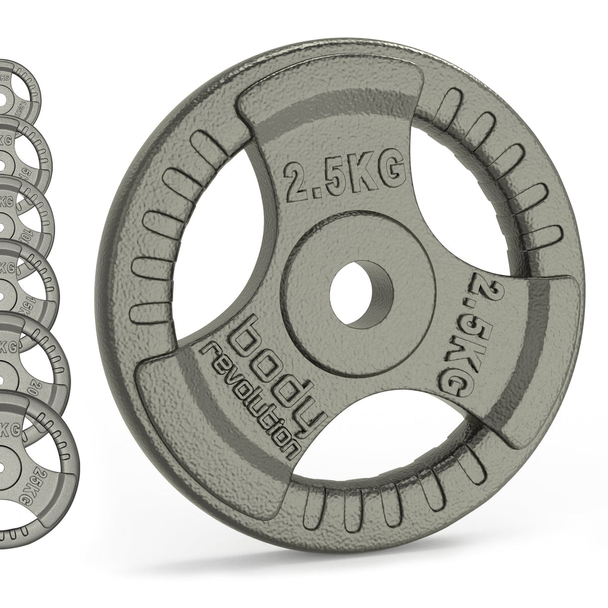 Cast Iron Weight Plates - 1" Standard Tri Grip Pairs (1.25 - 25 kg) - Used - Good