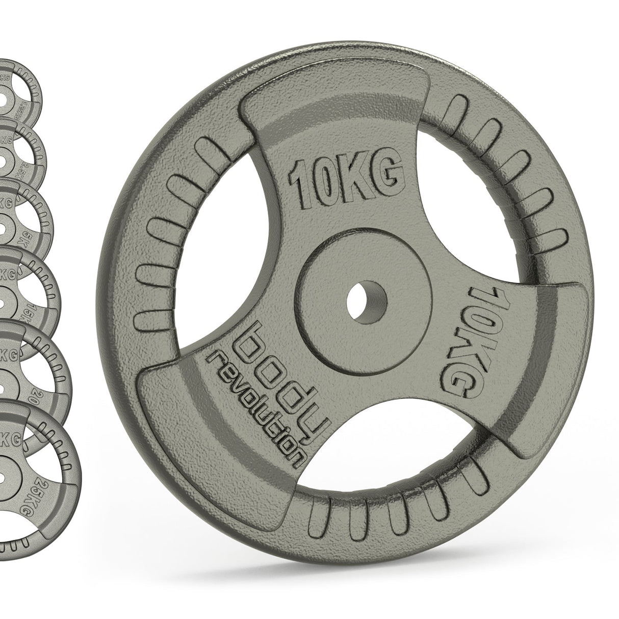 Cast Iron Weight Plates - 1" Standard Tri Grip Pairs (1.25 - 25 kg) - Like New