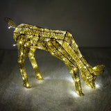 Light Up Reindeer Gold Grazing Doe - 61cm 120 Ice White LED - Used - Good