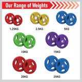 Olympic Tri-Grip Rubber Weight Plates - Colour Pairs & Sets - Used - Good