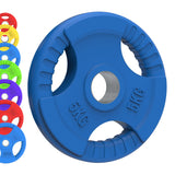 Olympic Tri-Grip Rubber Weight Plates - Colour Pairs & Sets - Used - Good