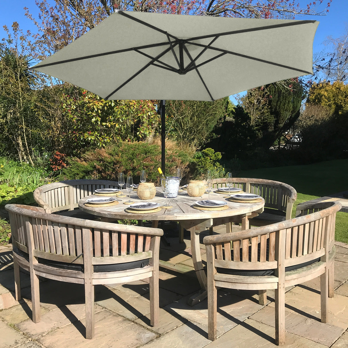 Cream Cantilever Parasol - Used - Acceptable
