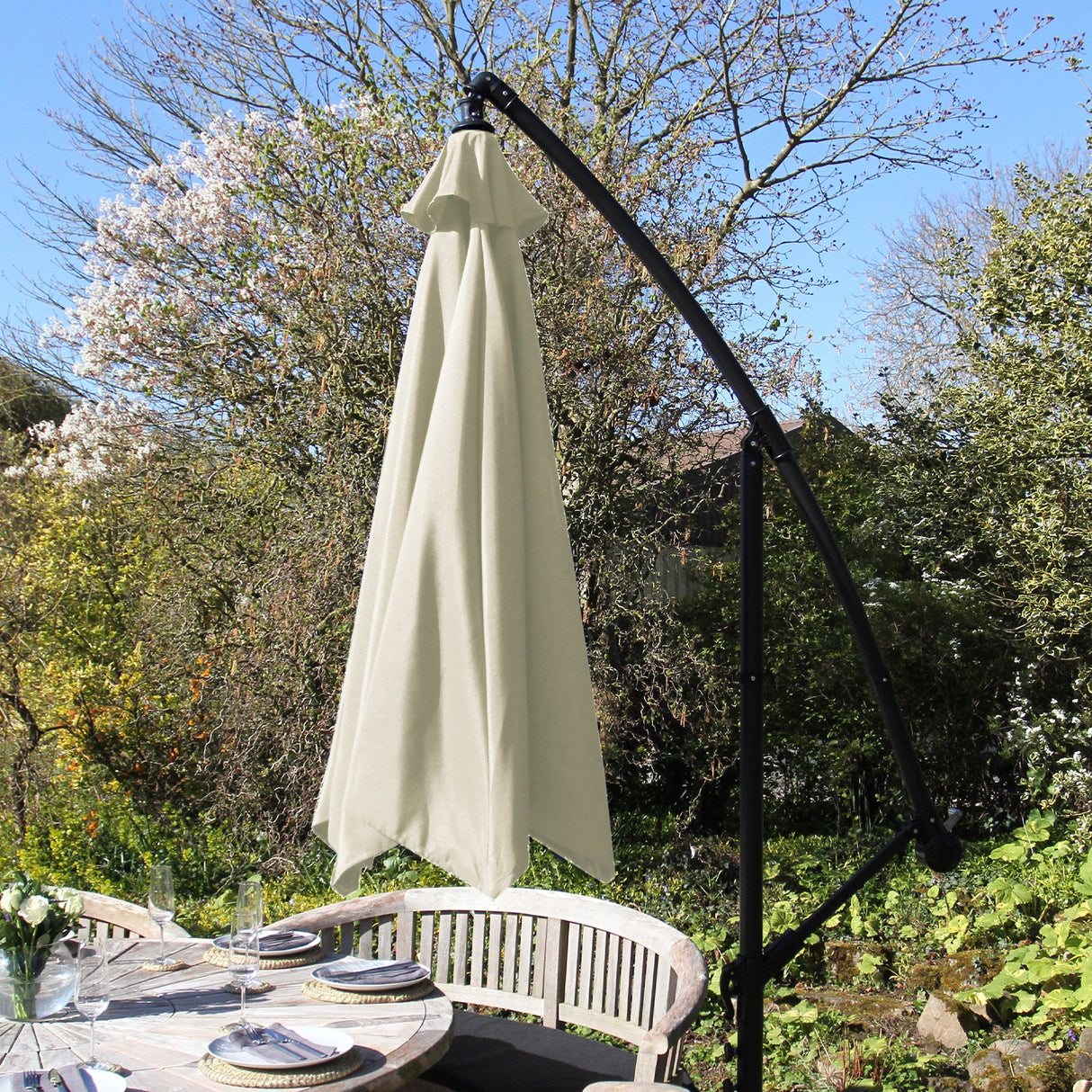 Cream Cantilever Parasol - Used - Good