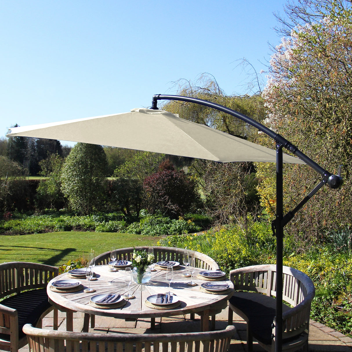 Cream Cantilever Parasol - Used - Acceptable