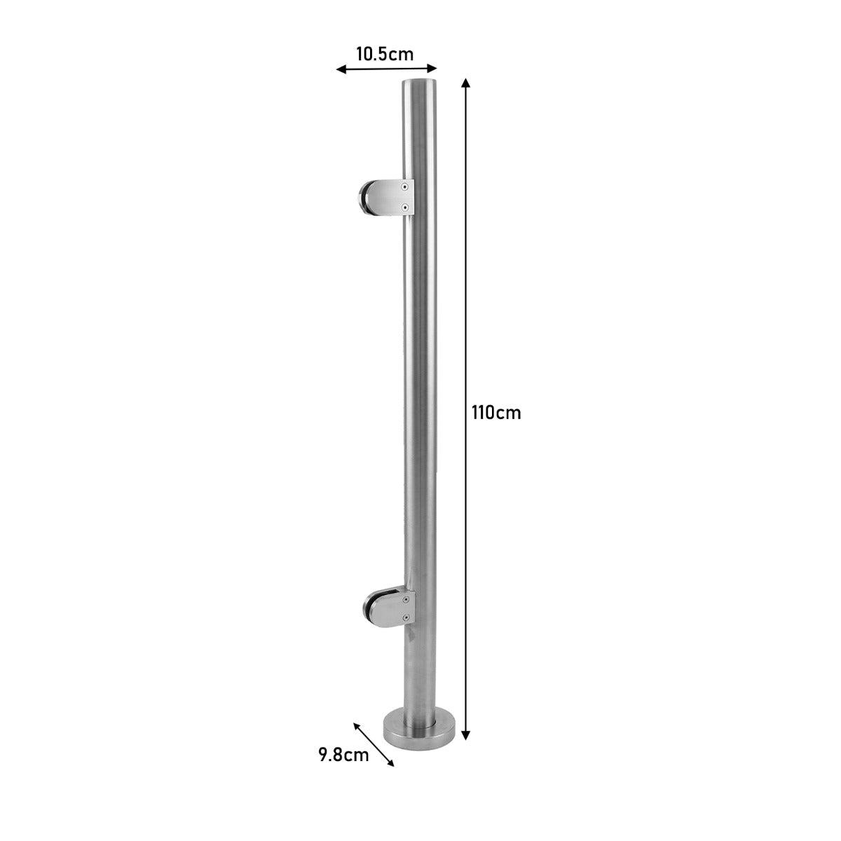 MonsterShop Stainless Steel Balustrade, End Post, 110cm H - Used - Very Good