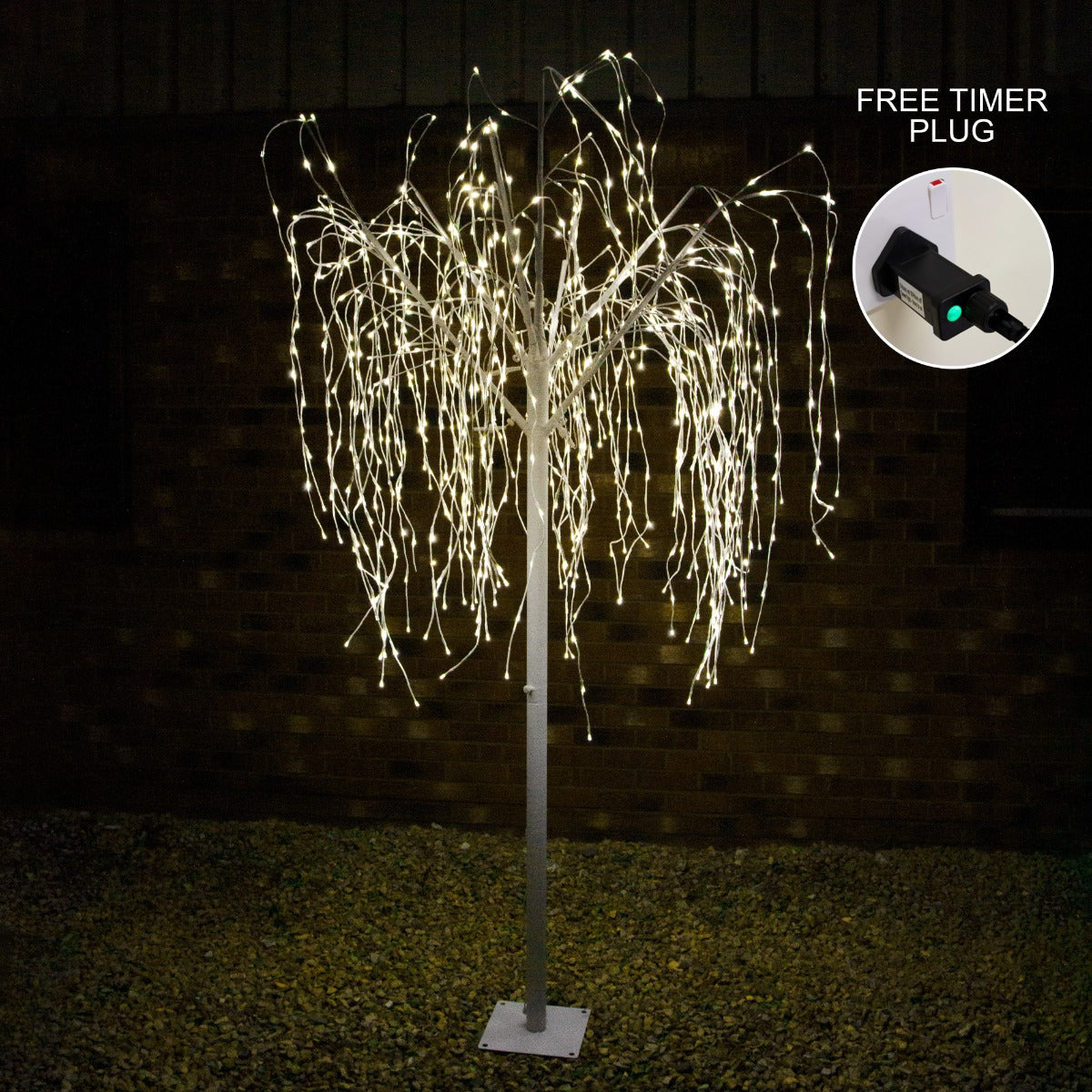 Weeping Willow Tree - White- 240cm - Warm White - Used - Good