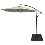 Cream 3m LED Cantilever Parasol With Plain Base - Like New