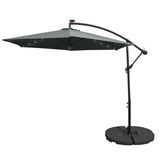 Grey 3m LED Cantilever Parasol With Fan Base - Used - Good