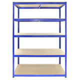 Monster Racking T-Rax Strong Storage Shelves, Blue, 120cm W, 60cm D, Set of 5 - Like New