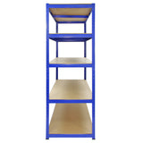 Monster Racking T-Rax Strong Storage Shelves, Blue, 120cm W, 60cm D, Set of 5 - Like New