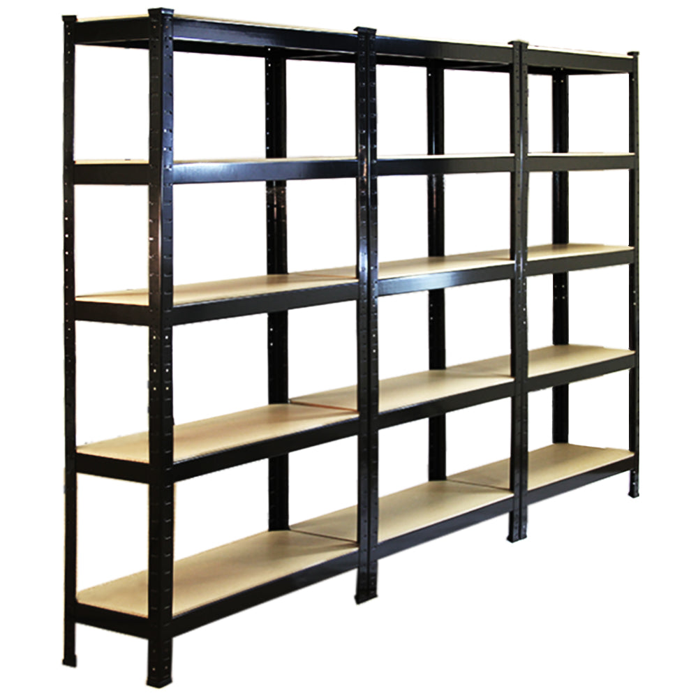 Monster Racking T-Rax Heavy Duty Shelving Units, Black, 75cm W, 30cm D, Set of 3 - Used - Very Good