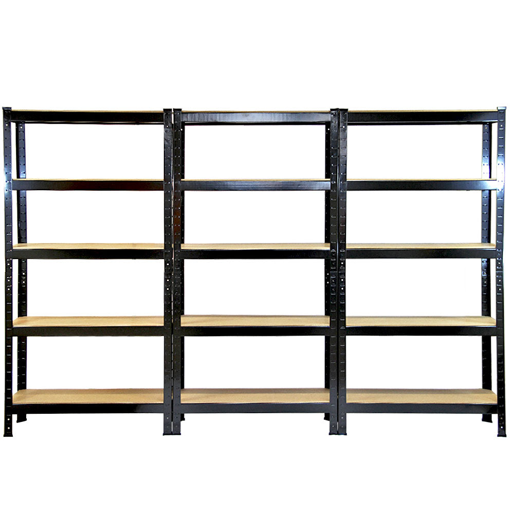 Monster Racking T-Rax Heavy Duty Shelving Units, Black, 75cm W, 30cm D, Set of 6 - Used - Acceptable