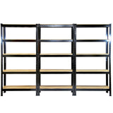 Monster Racking T-Rax Heavy Duty Shelving Units, Black, 75cm W, 30cm D, Set of 6 - Used - Acceptable
