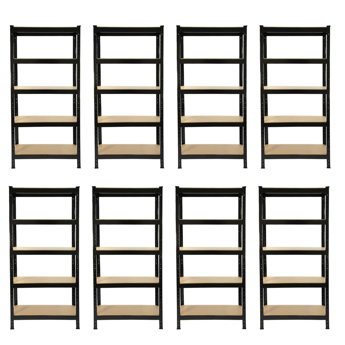 8 x T-RAX Black Metal Racking Units 75cm x 150cm x 30cm - Like New