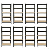 8 x T-RAX Black Metal Racking Units 75cm x 150cm x 30cm - Used - Acceptable