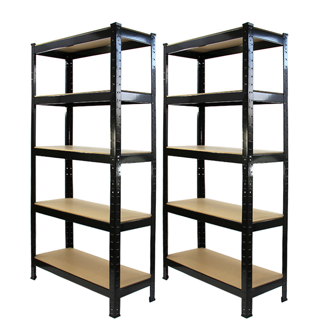 Monster Racking T-Rax Heavy Duty Shelving Units, Black, 75cm W, 30cm D, Set of 2 - Used - Acceptable