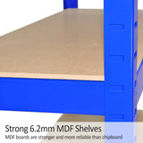 Racking Storage Shelving Heavy Duty Garage 5 Tier 75cm Steel Shelves Warehouse[Blue,8] - Used - Good