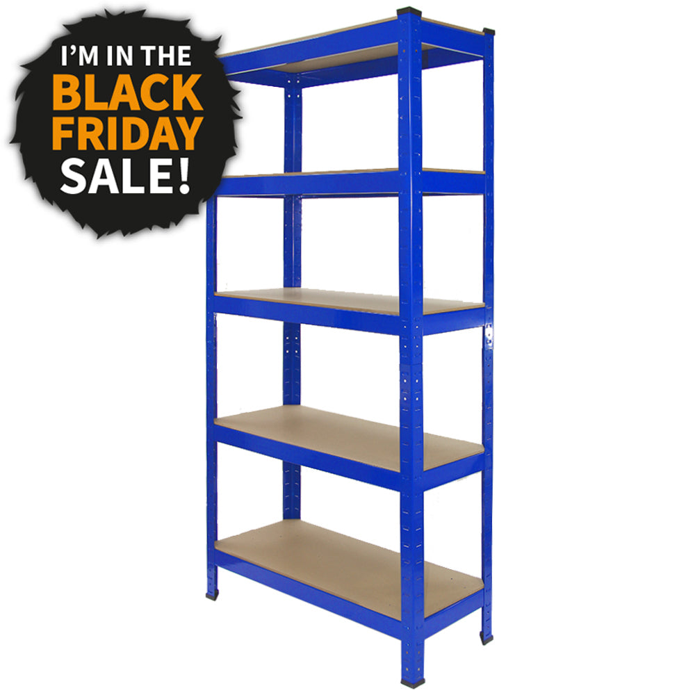 Monster Racking T-Rax Heavy Duty Shelving Units, Blue, 75cm W, 30cm D - Like New