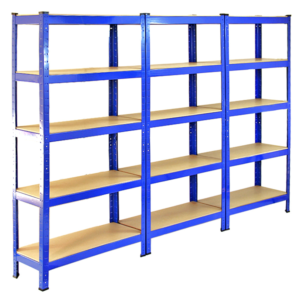 Monster Racking T-Rax Heavy Duty Shelving Units, Blue, 75cm W, 30cm D, Set of 3 - Used - Acceptable