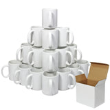 36 White Polymer Coated AAA Mugs With Boxes - Used - Good