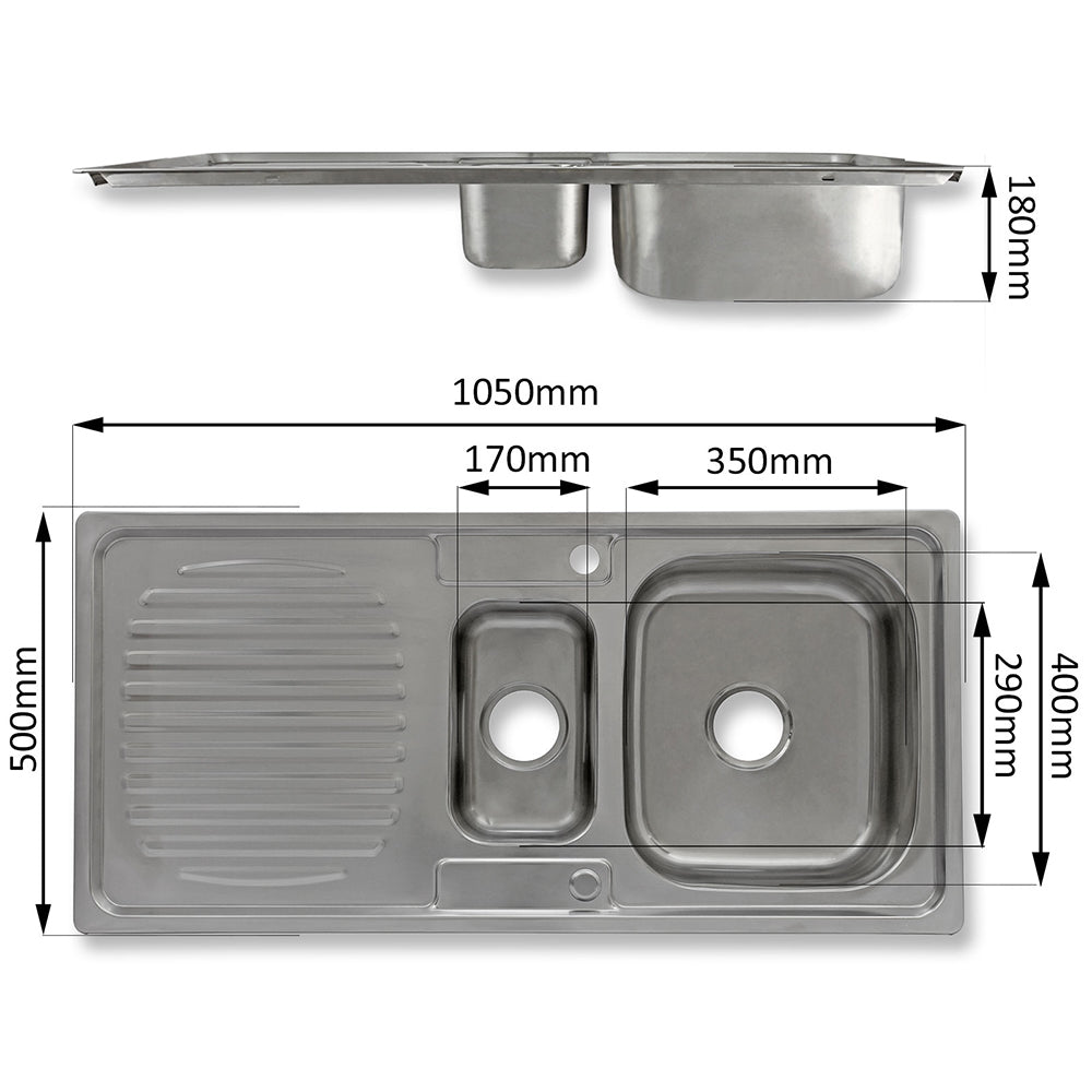 Premium Stainless Steel Kitchen Sink & Confetti Tap - Used - Very Good