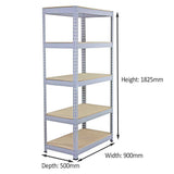10 x Q-Rax Grey Metal Racking Units 90 x 50 x 180cm - Used - Acceptable