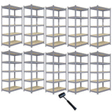 10 x Q-Rax Grey Metal Racking Units 90 x 50 x 180cm - Like New