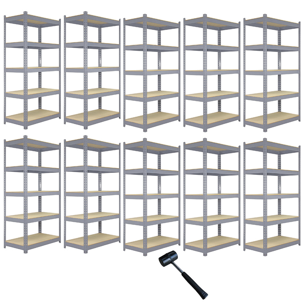 10 x Q-Rax Grey Metal Racking Units 90 x 50 x 180cm - Used - Very Good