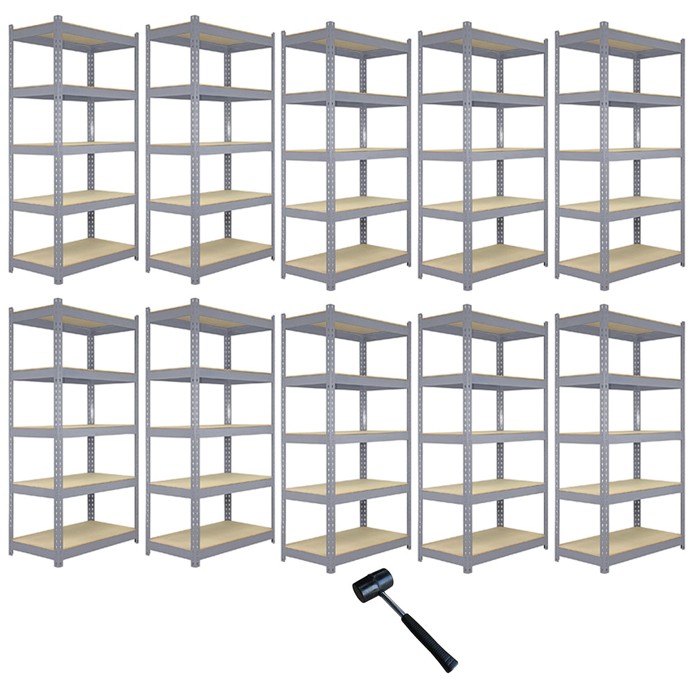 10 x Q-Rax Grey Metal Racking Units 120 x 50 x 180cm - Like New