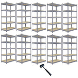 10 x Q-Rax Grey Metal Racking Units 120 x 50 x 180cm - Like New