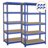 2 x T-RAX Blue Metal Racking Units 75cm x 150cm x 30cm with Free Bay Connectors - Used - Good