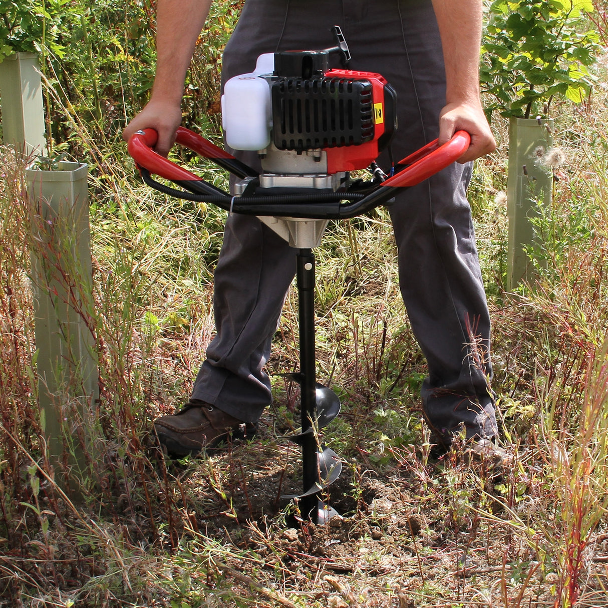 Earth Auger and 4 Stroke Post Driver - Like New