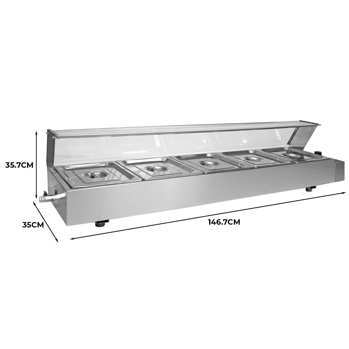 KuKoo 5 Pan Wet Well Bain Marie - Used - Acceptable