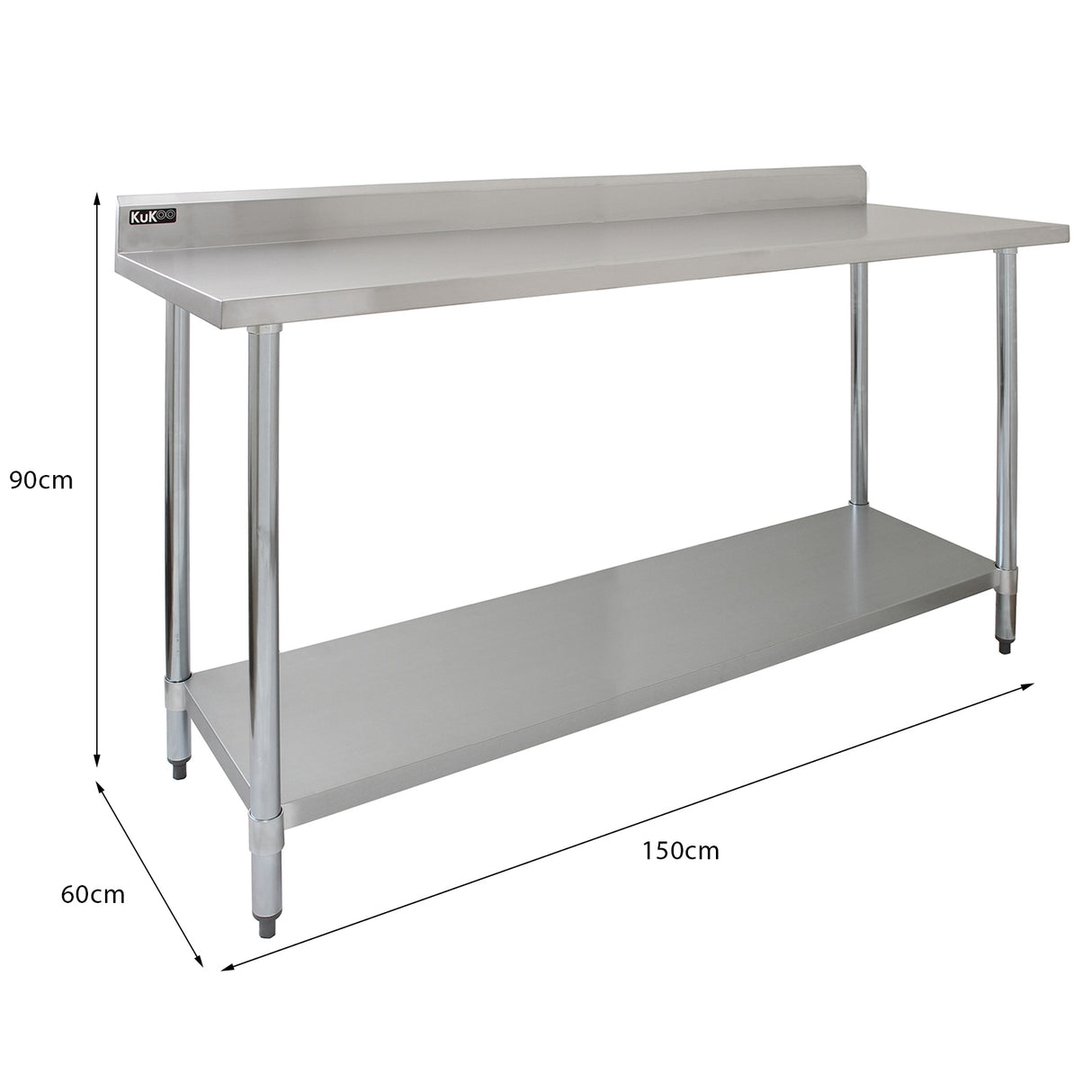 5ft Catering Bench With Single Over-Shelf - Used - Very Good