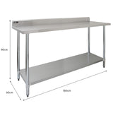 6ft Catering Bench With Single Over-Shelf - Used - Good