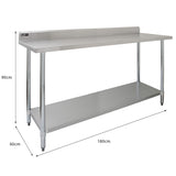 Commercial Stainless Steel Catering Table - 6ft Wide - Used - Acceptable