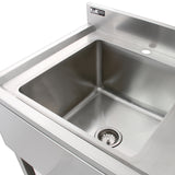 KuKoo Commercial Stainless Steel Sink - Right Hand Drainer - Like New