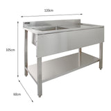 KuKoo Commercial Stainless Steel Sink - Right Hand Drainer - Used - Good
