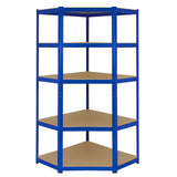 Monster Racking T-Rax Corner Shelving Unit & 4x 90cm Garage Storage Bays, Blue - Used - Good