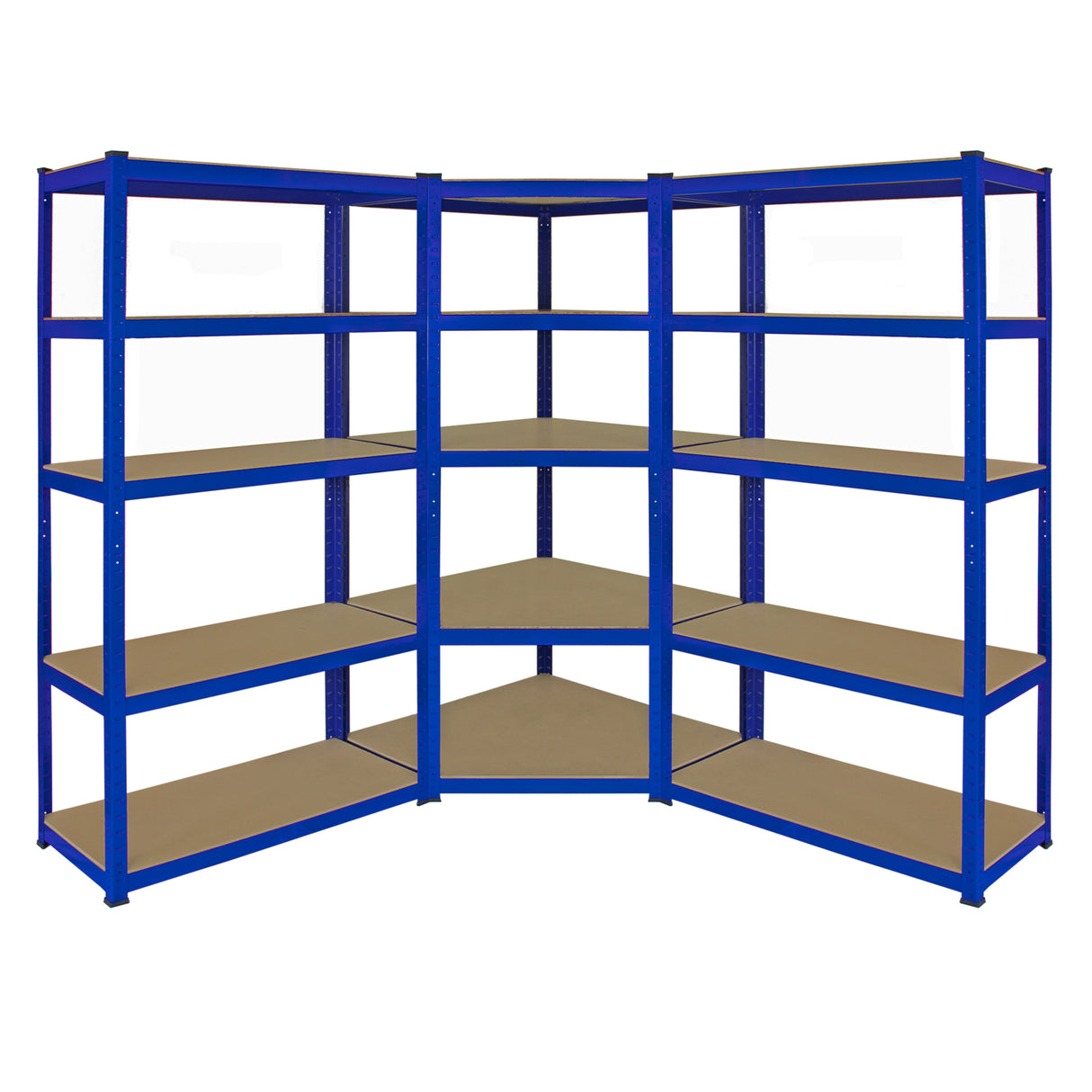 Monster Racking T-Rax Corner Shelving Unit & 2 x 90cm Garage Storage Bays, Blue - Used - Good