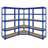 Monster Racking T-Rax Corner Shelving Unit & 2 x 90cm Garage Storage Bays, Blue - Used - Good