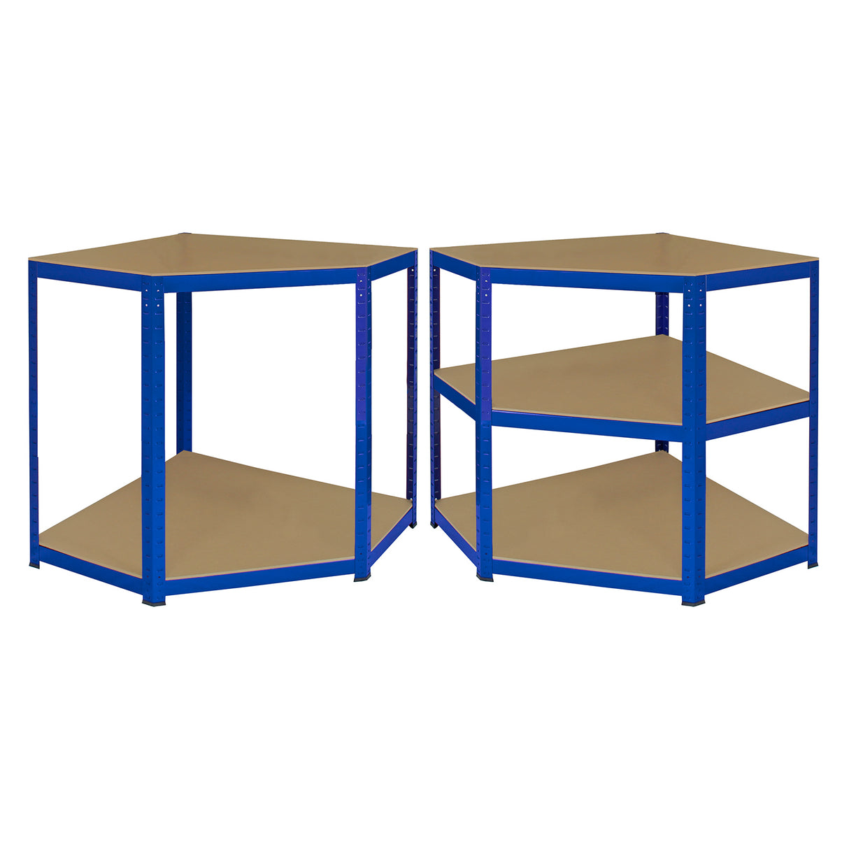Monster Racking T-Rax Corner Shelving Unit & 4x 90cm Garage Storage Bays, Blue - Used - Good