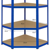 Monster Racking T-Rax Corner Storage Shelf Unit, Blue, 90cm Wide - Like New
