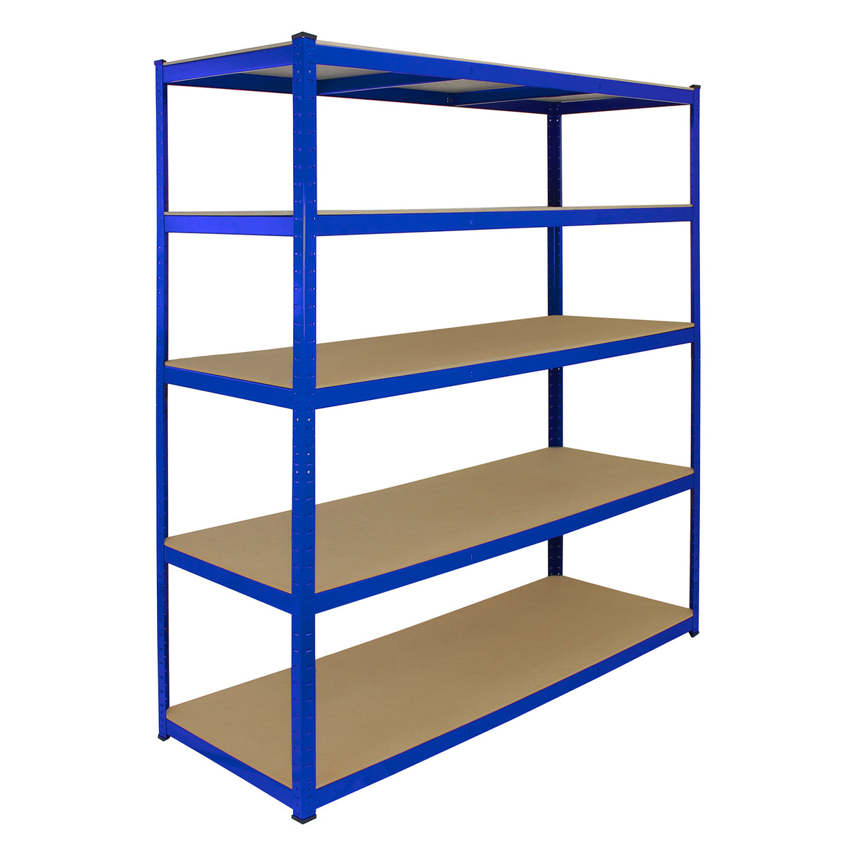Monster Racking T-Rax 5 x Extra Wide Storage Shelves, Blue, 160cm W, 60cm D - Used - Good