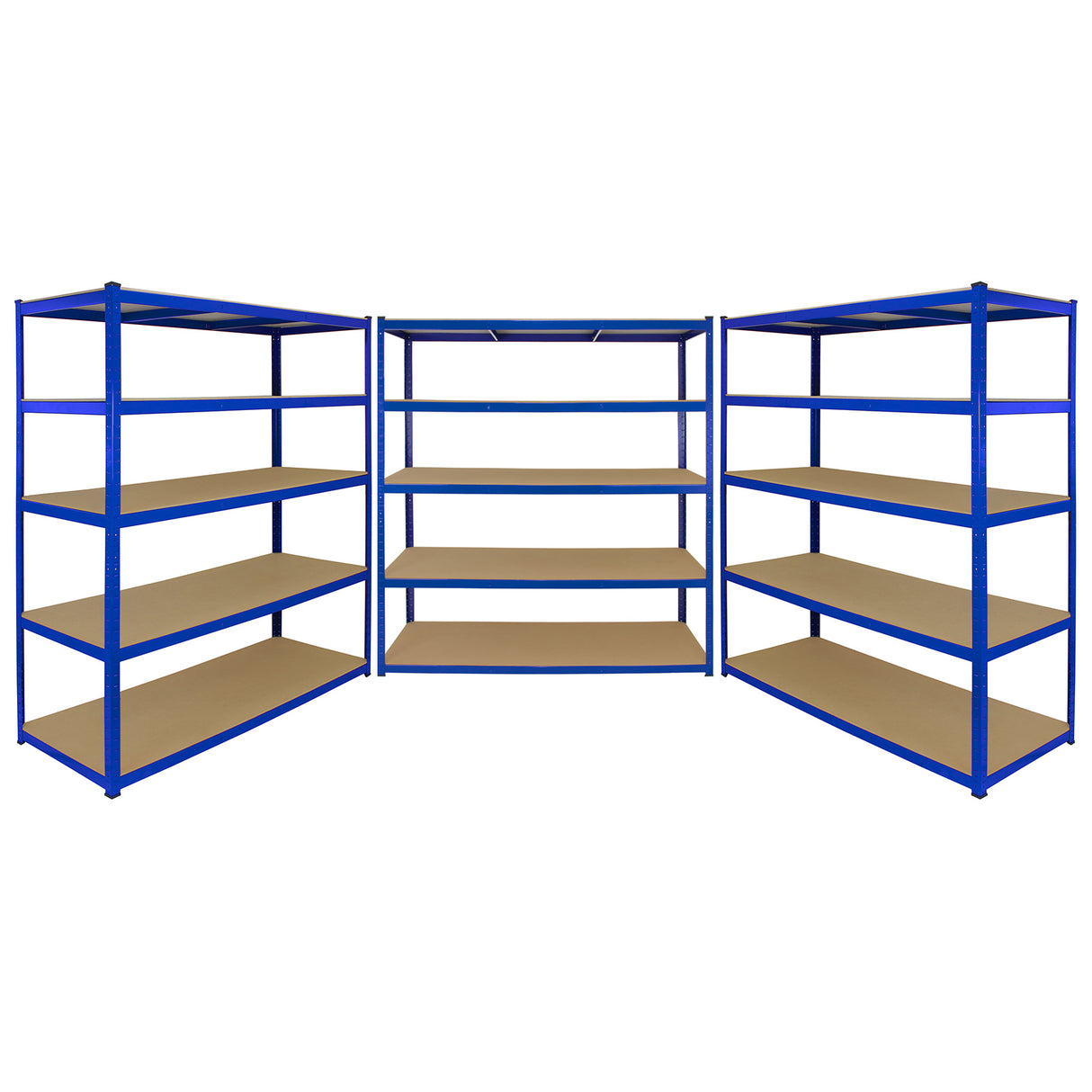 Monster Racking T-Rax 3 x Extra Wide Storage Shelves, Blue, 160cm W, 60cm D - Used - Acceptable