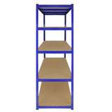 Monster Racking T-Rax 5 x Extra Wide Storage Shelves, Blue, 160cm W, 60cm D - Used - Good