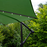 Green 3m LED Cantilever Parasol With Fan Base - Used - Good