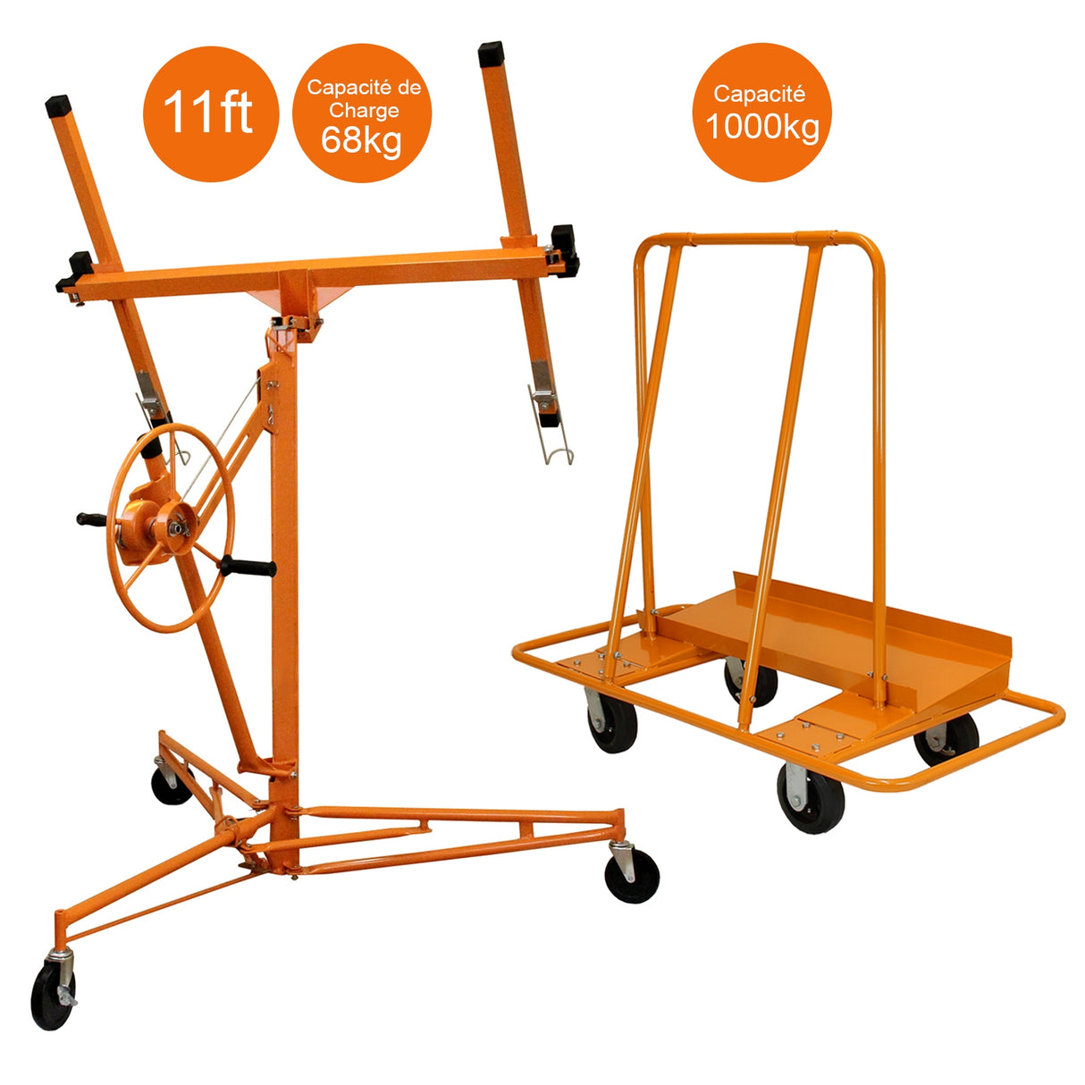 Drywall Lifter Hoist 11ft & Plaster Board Trolley - Used - Good