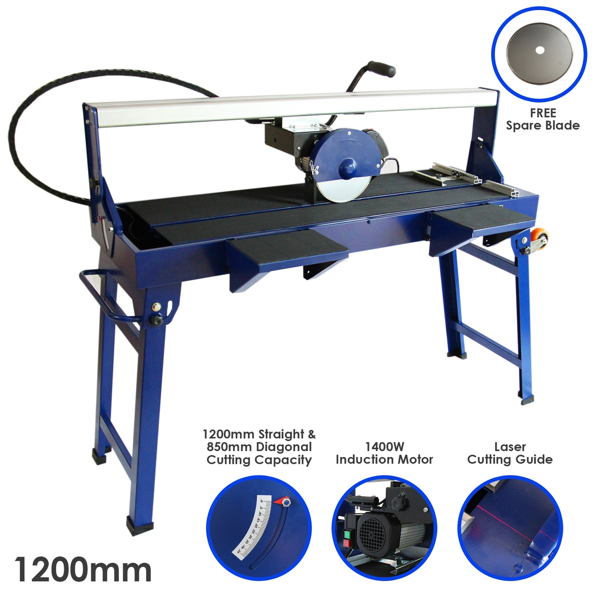 T-Mech Wet Tile Cutter Bench - 1200mm / 1400W - Used - Good