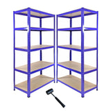 Monster Racking T-Rax Corner Shelving Unit & 2 x 90cm Garage Storage Bays, Blue - Used - Acceptable